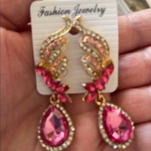 Pink Medium Size Chandelier Earrings